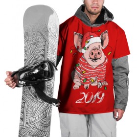 Накидка на куртку 3D с принтом Полосатый поросенок в Екатеринбурге, 100% полиэстер |  | Тематика изображения на принте: 2019 | боров | гирлянда | год | голова | дед мороз | домашнее | елочная | животное | клаус | костюм | красная | мода | новый год | подарок | поздравление | полосатый | поросенок | праздник | профиль