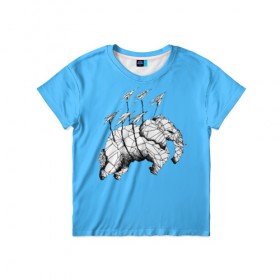 Детская футболка 3D с принтом Бумажный Слон в Екатеринбурге, 100% гипоаллергенный полиэфир | прямой крой, круглый вырез горловины, длина до линии бедер, чуть спущенное плечо, ткань немного тянется | africa | elephant | elephants | india | paper | plane | skin | tusks | африка | бивни | бумага | бумажный | индия | кожа | самолетик | слон | слоненок | слоник | слоники | слоны | слонята | хобот