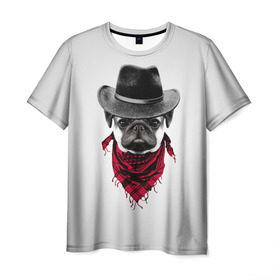 Мужская футболка 3D с принтом Мопс в Екатеринбурге, 100% полиэфир | прямой крой, круглый вырез горловины, длина до линии бедер | dog | dogs | mops | мопс | мопсы | пес | псы | собака | собакен | собаки | собачка | собачки | щенки | щенок | щеночек | щеночки