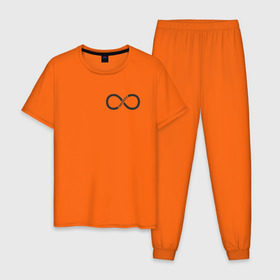 Мужская пижама хлопок с принтом Infinity в Екатеринбурге, 100% хлопок | брюки и футболка прямого кроя, без карманов, на брюках мягкая резинка на поясе и по низу штанин
 | Тематика изображения на принте: infinity | бесконечность | инфинити