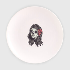 Тарелка с принтом Mexican girl в Екатеринбурге, фарфор | диаметр - 210 мм
диаметр для нанесения принта - 120 мм | девушка | зомби | мексика | паутина | роза | тату | хэллоуин | череп