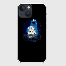 Чехол для iPhone 13 mini с принтом Cookie monster в Екатеринбурге,  |  | cookie | cookiemonster | delicious | eat | monster | yummy | еда | куки | кукимонстр | монстр | печенье | сладости | улица | улицасезам