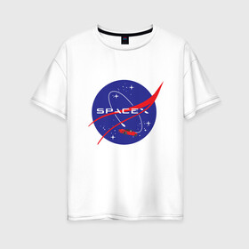 Женская футболка хлопок Oversize с принтом NASA Space в Екатеринбурге, 100% хлопок | свободный крой, круглый ворот, спущенный рукав, длина до линии бедер
 | alien | earth | express | futurama | galaxy | moon | nasa | planet | space | star | ufo | world | астронавт | вселенная | гагарин | галактика | звезда | звезды | земля | ино | космонавт | космос | луна | мир | наса | небо | нло | планета | полёт