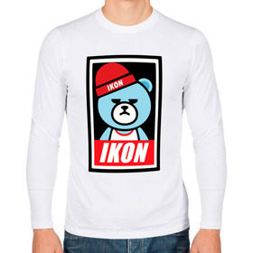 Мужской лонгслив хлопок с принтом IKON bear в Екатеринбурге, 100% хлопок |  | ikon | k pop | return | айкон