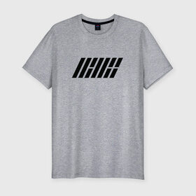 Мужская футболка премиум с принтом iKON logo в Екатеринбурге, 92% хлопок, 8% лайкра | приталенный силуэт, круглый вырез ворота, длина до линии бедра, короткий рукав | Тематика изображения на принте: ikon | k pop | return | айкон