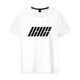 Мужская футболка хлопок с принтом iKON logo в Екатеринбурге, 100% хлопок | прямой крой, круглый вырез горловины, длина до линии бедер, слегка спущенное плечо. | Тематика изображения на принте: ikon | k pop | return | айкон