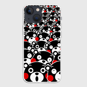 Чехол для iPhone 13 mini с принтом Узор кумамонов в Екатеринбурге,  |  | bear | japanese | kumamon | kumamoto | аниме | игрушка | кумамон | кумамото сапурайдзу | медведь | мишка | персонаж | талисман | япония