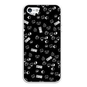 Чехол для iPhone 5/5S матовый с принтом BTS BT21 STICKERS в Екатеринбурге, Силикон | Область печати: задняя сторона чехла, без боковых панелей | bt21 | bts | bts army | bts stickers | j hope | jimin | jin | jungkook | k pop | rap monster | rapmon | suga | v | бтс | корея | стикеры bts