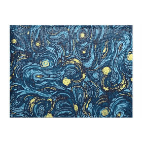 Обложка для студенческого билета с принтом Ван Гог. Звездная Ночь в Екатеринбурге, натуральная кожа | Размер: 11*8 см; Печать на всей внешней стороне | вангог | живопись | искусство | картина | краска | синий | художник