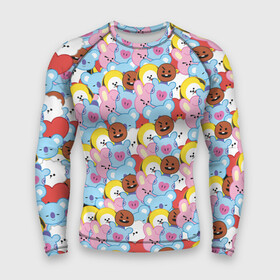 Мужской рашгард 3D с принтом BTS BT21 STICKERS в Екатеринбурге,  |  | bt21 | bts | bts army | bts stickers | j hope | jimin | jin | jungkook | k pop | rap monster | rapmon | suga | v | бтс | корея | стикеры bts