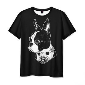 Мужская футболка 3D с принтом Французский Бульдог в Екатеринбурге, 100% полиэфир | прямой крой, круглый вырез горловины, длина до линии бедер | bulldog | dog | dogs | franch | бульдог | пес | псы | собака | собакен | собаки | собачка | собачки | французский | щенки | щенок | щеночек | щеночки