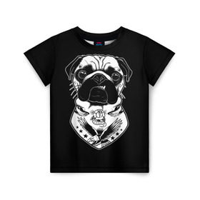Детская футболка 3D с принтом Мопс в Екатеринбурге, 100% гипоаллергенный полиэфир | прямой крой, круглый вырез горловины, длина до линии бедер, чуть спущенное плечо, ткань немного тянется | dog | dogs | mops | мопс | мопсы | пес | псы | собака | собакен | собаки | собачка | собачки | щенки | щенок | щеночек | щеночки