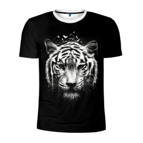 Мужская футболка 3D спортивная с принтом Dark Tiger в Екатеринбурге, 100% полиэстер с улучшенными характеристиками | приталенный силуэт, круглая горловина, широкие плечи, сужается к линии бедра | africa | creepy | dark | desert | predator | scary | tiger | tigers | африка | жуткий | мрачный | пустыня | страшный | тигр | тигренок | тигрица | тигрицы | тигры | тигрята | хищник
