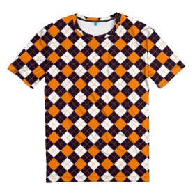 Мужская футболка 3D с принтом Оранжевая классика в Екатеринбурге, 100% полиэфир | прямой крой, круглый вырез горловины, длина до линии бедер | Тематика изображения на принте: 