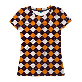 Женская футболка 3D с принтом Оранжевая классика в Екатеринбурге, 100% полиэфир ( синтетическое хлопкоподобное полотно) | прямой крой, круглый вырез горловины, длина до линии бедер | Тематика изображения на принте: 
