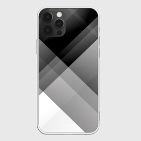Чехол для iPhone 12 Pro Max с принтом Геометрия (серый) в Екатеринбурге, Силикон |  | белый | геометрия | полосы | серый | треугольник | черный