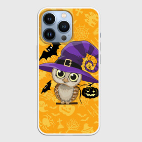 Чехол для iPhone 13 Pro с принтом Совушка и хэллоуин в Екатеринбурге,  |  | halloween | летучая мышь | подарок на хэллоуин | прикольная сова | сова | сова и хэллоуин | совушка | тыква | тыква на хэллоуин | хэллоуин