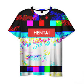 Мужская футболка 3D с принтом HENTAI в Екатеринбурге, 100% полиэфир | прямой крой, круглый вырез горловины, длина до линии бедер | ahegao | anime | kodome | manga | senpai | аниме | анимэ | ахегао | кодоме | манга | меха | сенпай | юри | яой