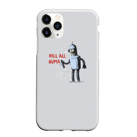 Чехол для iPhone 11 Pro матовый с принтом Bender - Kill all human в Екатеринбурге, Силикон |  | Тематика изображения на принте: bender | fry | futurama | planet express | бендер | гипножаба | зойдберг | лила | фрай | футурама