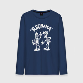 Мужской лонгслив хлопок с принтом Futurama - Cartoon  в Екатеринбурге, 100% хлопок |  | bender | fry | futurama | planet express | бендер | зойдберг | лила | фрай | футурама