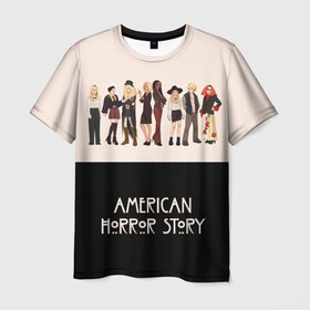 Мужская футболка 3D с принтом American Horror Story в Екатеринбурге, 100% полиэфир | прямой крой, круглый вырез горловины, длина до линии бедер | american horror story | coven | американская история ужасов | ведьмы | ковен