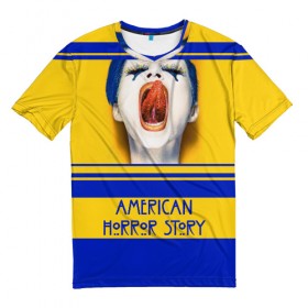 Мужская футболка 3D с принтом American Horror Story в Екатеринбурге, 100% полиэфир | прямой крой, круглый вырез горловины, длина до линии бедер | ahs | american horror story | американская история ужасов | язык