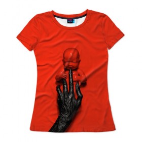 Женская футболка 3D с принтом American Horror Story в Екатеринбурге, 100% полиэфир ( синтетическое хлопкоподобное полотно) | прямой крой, круглый вырез горловины, длина до линии бедер | ahs | american horror story | американская история ужасов | младенец | ребенок