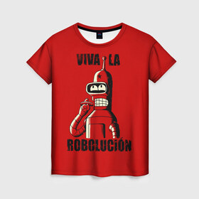 Женская футболка 3D с принтом Роболюция в Екатеринбурге, 100% полиэфир ( синтетическое хлопкоподобное полотно) | прямой крой, круглый вырез горловины, длина до линии бедер | all | bender | doctor | futurama | humans | kill | mult | robot | simpsons | space | trust | zoidberg | бендер | зойдберг | космос | мульт | мультик | мультфильм | робот | симпсоны | футурама