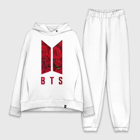 Женский костюм хлопок Oversize с принтом BTS Roses в Екатеринбурге,  |  | bangtan | beyond | boys | bts | bulletproof | k pop | roses | scene | suga | the | арэма | бтс | джин | корейский | лого | логотип | музыка | поп | розы | чина | шуга