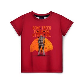 Детская футболка 3D с принтом Red Dead Redemption 2 в Екатеринбурге, 100% гипоаллергенный полиэфир | прямой крой, круглый вырез горловины, длина до линии бедер, чуть спущенное плечо, ткань немного тянется | dead | gamer | john | marston | rdr | red | redemption | rockstar | shooter | western | вестерн | джон | марстон | шутер