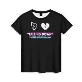 Женская футболка 3D с принтом Lil Peep Falling Down в Екатеринбурге, 100% полиэфир ( синтетическое хлопкоподобное полотно) | прямой крой, круглый вырез горловины, длина до линии бедер | cloudrap | lil peep | rap | xxx | xxxtentacion