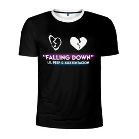 Мужская футболка 3D спортивная с принтом Lil Peep Falling Down в Екатеринбурге, 100% полиэстер с улучшенными характеристиками | приталенный силуэт, круглая горловина, широкие плечи, сужается к линии бедра | cloudrap | lil peep | rap | xxx | xxxtentacion
