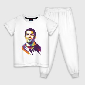 Детская пижама хлопок с принтом Cristiano Ronaldo в Екатеринбурге, 100% хлопок |  брюки и футболка прямого кроя, без карманов, на брюках мягкая резинка на поясе и по низу штанин
 | 
