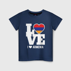 Детская футболка хлопок с принтом Love Armenia в Екатеринбурге, 100% хлопок | круглый вырез горловины, полуприлегающий силуэт, длина до линии бедер | Тематика изображения на принте: 