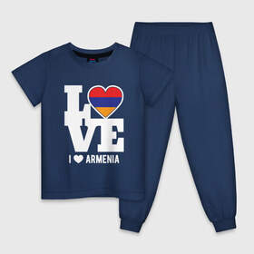 Детская пижама хлопок с принтом Love Armenia в Екатеринбурге, 100% хлопок |  брюки и футболка прямого кроя, без карманов, на брюках мягкая резинка на поясе и по низу штанин
 | Тематика изображения на принте: 