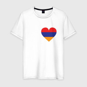 Мужская футболка хлопок с принтом Love Armenia в Екатеринбурге, 100% хлопок | прямой крой, круглый вырез горловины, длина до линии бедер, слегка спущенное плечо. | Тематика изображения на принте: 