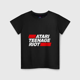 Детская футболка хлопок с принтом Atari Teenage Riot в Екатеринбурге, 100% хлопок | круглый вырез горловины, полуприлегающий силуэт, длина до линии бедер | Тематика изображения на принте: atari | atr | digital | hardcore | music | punk | rave | riot | rock | teenage | музыка | панк | рок