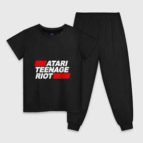 Детская пижама хлопок с принтом Atari Teenage Riot в Екатеринбурге, 100% хлопок |  брюки и футболка прямого кроя, без карманов, на брюках мягкая резинка на поясе и по низу штанин
 | Тематика изображения на принте: atari | atr | digital | hardcore | music | punk | rave | riot | rock | teenage | музыка | панк | рок