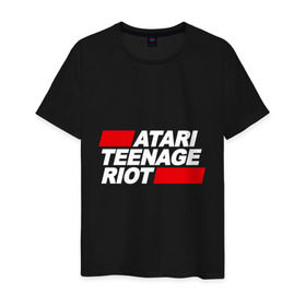 Мужская футболка хлопок с принтом Atari Teenage Riot в Екатеринбурге, 100% хлопок | прямой крой, круглый вырез горловины, длина до линии бедер, слегка спущенное плечо. | atari | atr | digital | hardcore | music | punk | rave | riot | rock | teenage | музыка | панк | рок