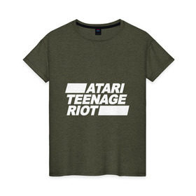 Женская футболка хлопок с принтом Atari Teenage Riot (White) в Екатеринбурге, 100% хлопок | прямой крой, круглый вырез горловины, длина до линии бедер, слегка спущенное плечо | atari | atr | digital | hardcore | music | punk | rave | riot | rock | teenage | музыка | панк | рок