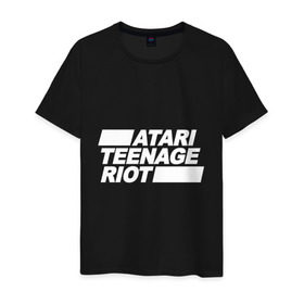 Мужская футболка хлопок с принтом Atari Teenage Riot (White) в Екатеринбурге, 100% хлопок | прямой крой, круглый вырез горловины, длина до линии бедер, слегка спущенное плечо. | atari | atr | digital | hardcore | music | punk | rave | riot | rock | teenage | музыка | панк | рок