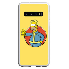 Чехол для Samsung Galaxy S10 с принтом Homer Fallout в Екатеринбурге, Силикон | Область печати: задняя сторона чехла, без боковых панелей | Тематика изображения на принте: bart | comedy | familt | homer | lisa | maggie | marge | mult | series | simpson | simpsons | springfield | барт | гомер | комедия | лиза | мардж | мэгги | прикол | приколы | семья | сериал | симпсон | симпсоны | спрингфилд