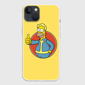 Чехол для iPhone 13 с принтом Homer Fallout в Екатеринбурге,  |  | Тематика изображения на принте: bart | comedy | familt | homer | lisa | maggie | marge | mult | series | simpson | simpsons | springfield | барт | гомер | комедия | лиза | мардж | мэгги | прикол | приколы | семья | сериал | симпсон | симпсоны | спрингфилд