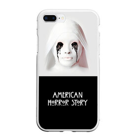 Чехол для iPhone 7Plus/8 Plus матовый с принтом American Horror Story в Екатеринбурге, Силикон | Область печати: задняя сторона чехла, без боковых панелей | Тематика изображения на принте: ahs | american horror story | американская история ужасов | демон | краска | лицо | макияж | монашка | черные глаза