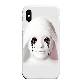 Чехол для iPhone XS Max матовый с принтом American Horror Story в Екатеринбурге, Силикон | Область печати: задняя сторона чехла, без боковых панелей | Тематика изображения на принте: ahs | american horror story | американская история ужасов | демон | лицо | макияж | монашка | черные глаза