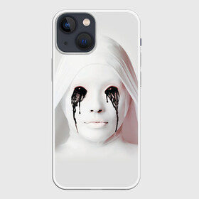 Чехол для iPhone 13 mini с принтом American Horror Story в Екатеринбурге,  |  | ahs | american horror story | американская история ужасов | демон | лицо | макияж | монашка | черные глаза