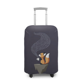 Чехол для чемодана 3D с принтом Coffee Fox в Екатеринбурге, 86% полиэфир, 14% спандекс | двустороннее нанесение принта, прорези для ручек и колес | coffee | cute | fox | foxes | ginger | tail | забавная | кофе | кофеёк | кофеёчек | лис | лиса | лисица | лисицы | лисичка | лисички | лисы | милая | рыжая | рыжие | смешная | фыр | хвост | хвосты