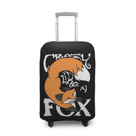 Чехол для чемодана 3D с принтом Crazy Like a Fox в Екатеринбурге, 86% полиэфир, 14% спандекс | двустороннее нанесение принта, прорези для ручек и колес | crazy | cute | fox | foxes | ginger | like | tail | безумие | безумная | забавная | лис | лиса | лисица | лисицы | лисичка | лисички | лисы | милая | рыжая | рыжие | смешная | фыр | хвост | хвосты