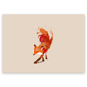 Поздравительная открытка с принтом Paint Fox в Екатеринбурге, 100% бумага | плотность бумаги 280 г/м2, матовая, на обратной стороне линовка и место для марки
 | cute | fox | foxes | ginger | paint | tail | забавная | краска | лис | лиса | лисица | лисицы | лисичка | лисички | лисы | милая | рыжая | рыжие | смешная | фыр | хвост | хвосты