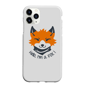 Чехол для iPhone 11 Pro матовый с принтом Hello Fox в Екатеринбурге, Силикон |  | Тематика изображения на принте: cute | fox | foxes | ginger | hello | tail | забавная | лис | лиса | лисица | лисицы | лисичка | лисички | лисы | милая | привет | рыжая | рыжие | смешная | фыр | хвост | хвосты